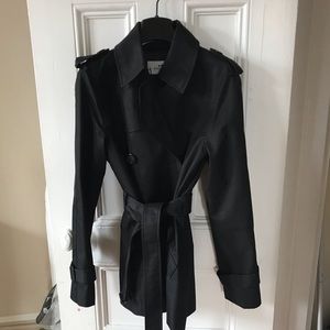 Coach short trench coat in black